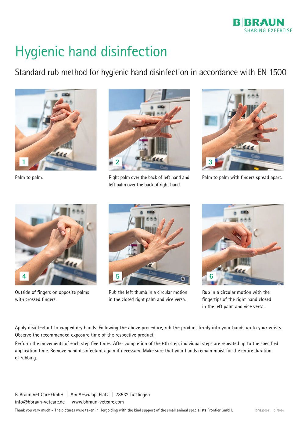 Step-by-step guide: Hygienic hand disinfection