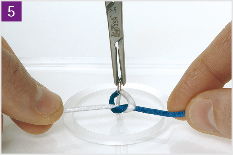 Ligation around haemostatic clamp (Alternate technique)